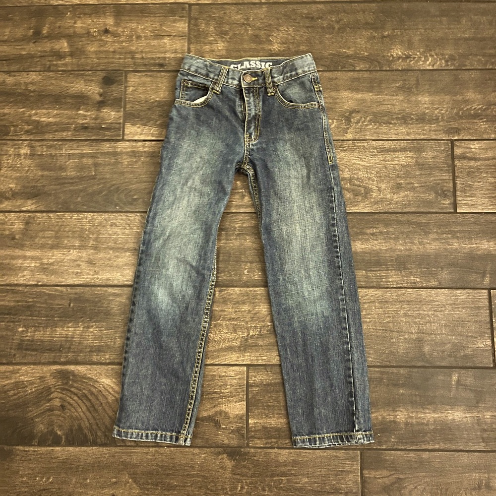 Gymboree Boys 8 Slim Blue Jeans Pants Classic Medium Wash Denim Adjustable Waist